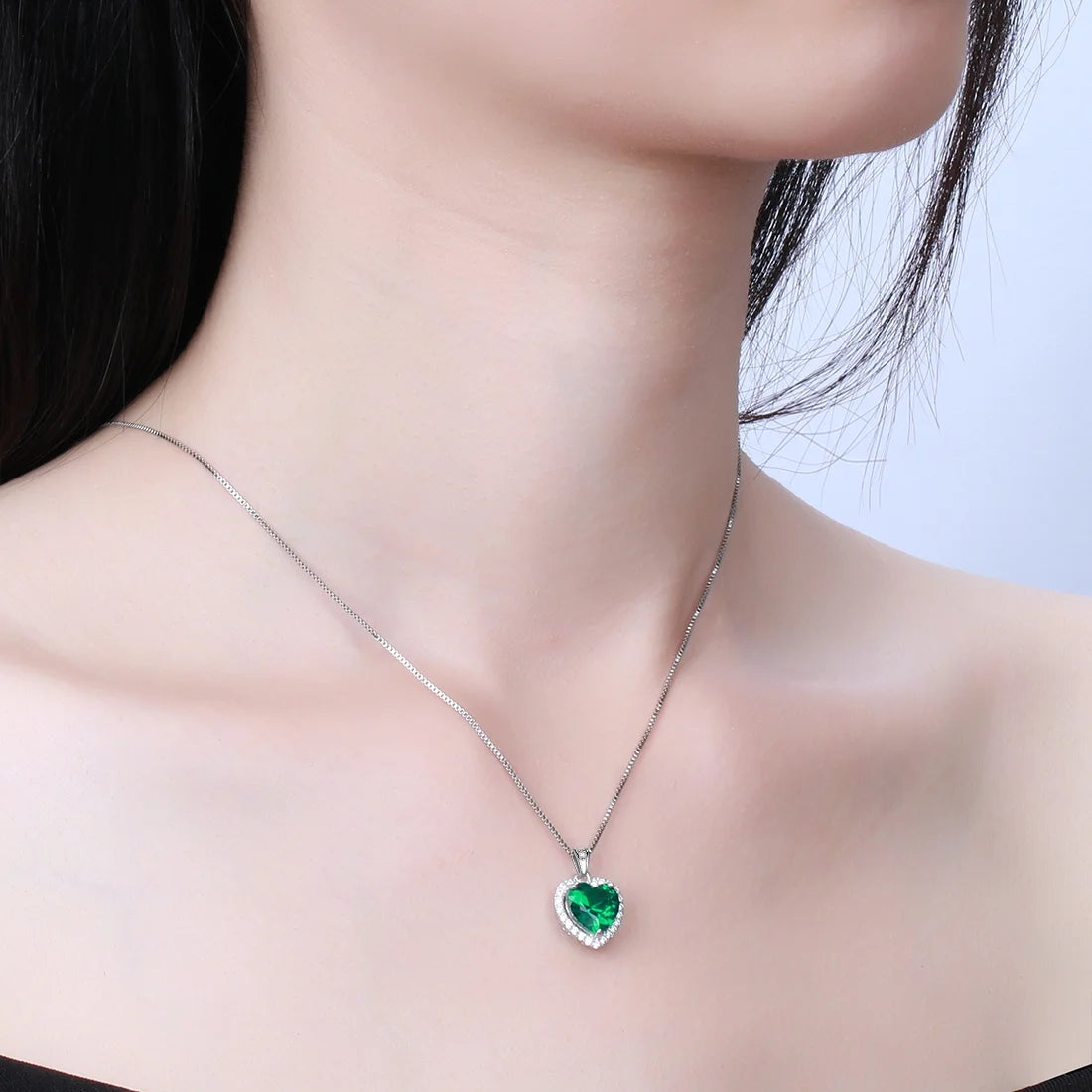 September Birthstone Necklace Women Blue Heart Necklace Sapphire Crystal CZ 925 Sterling Silver Pendant Jewelry Birthday Mother'S Day Gifts Juwaliy