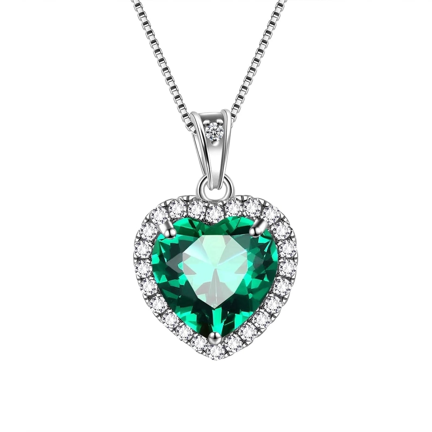 September Birthstone Necklace Women Blue Heart Necklace Sapphire Crystal CZ 925 Sterling Silver Pendant Jewelry Birthday Mother'S Day Gifts Juwaliy