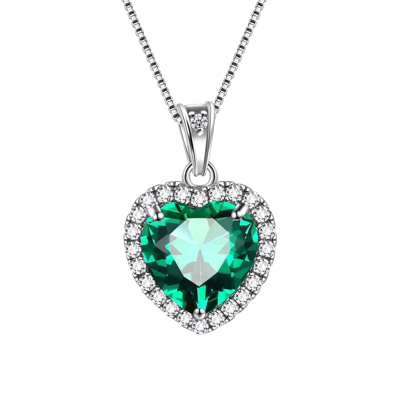 September Birthstone Necklace Women Blue Heart Necklace Sapphire Crystal CZ 925 Sterling Silver Pendant Jewelry Birthday Mother'S Day Gifts Juwaliy