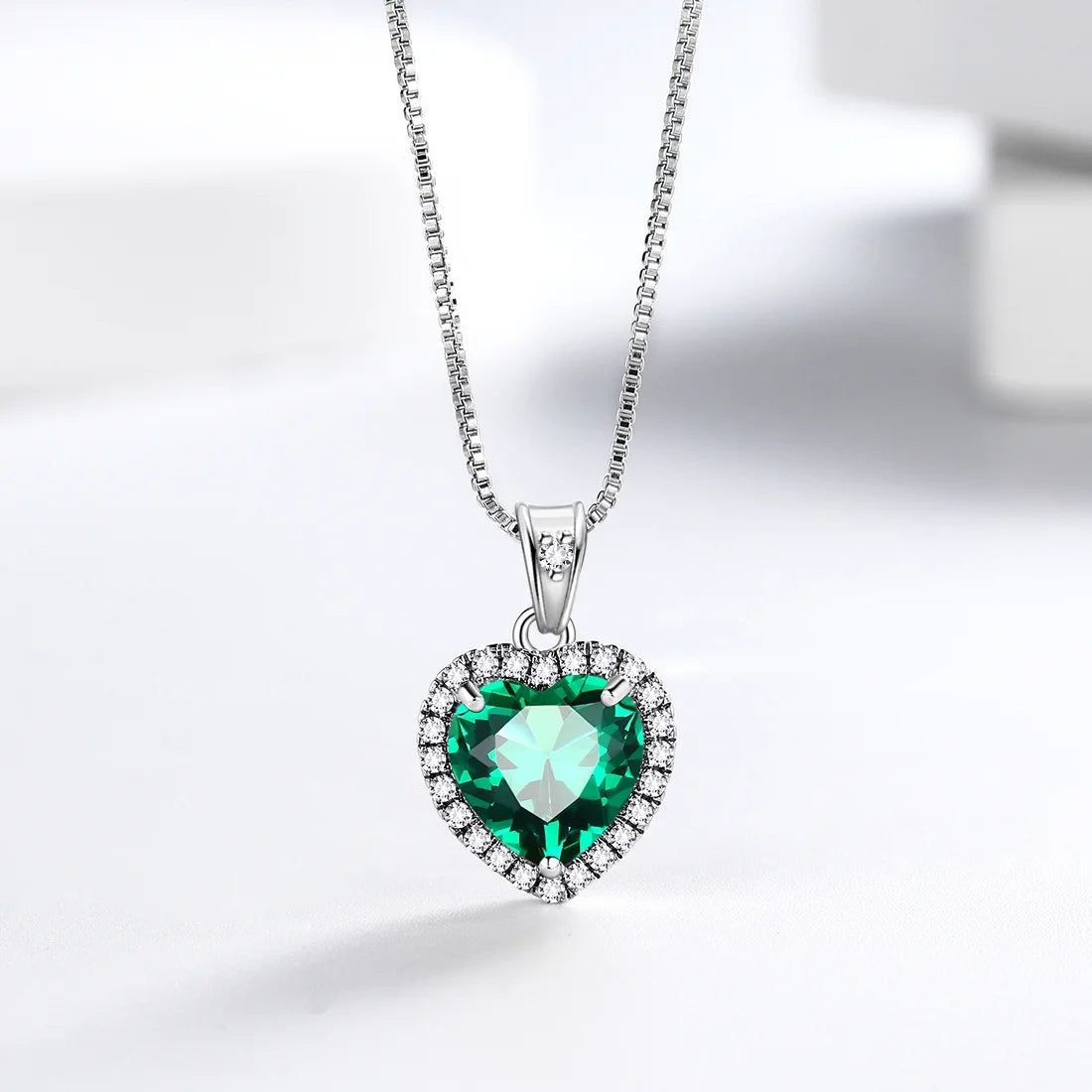 September Birthstone Necklace Women Blue Heart Necklace Sapphire Crystal CZ 925 Sterling Silver Pendant Jewelry Birthday Mother'S Day Gifts Juwaliy