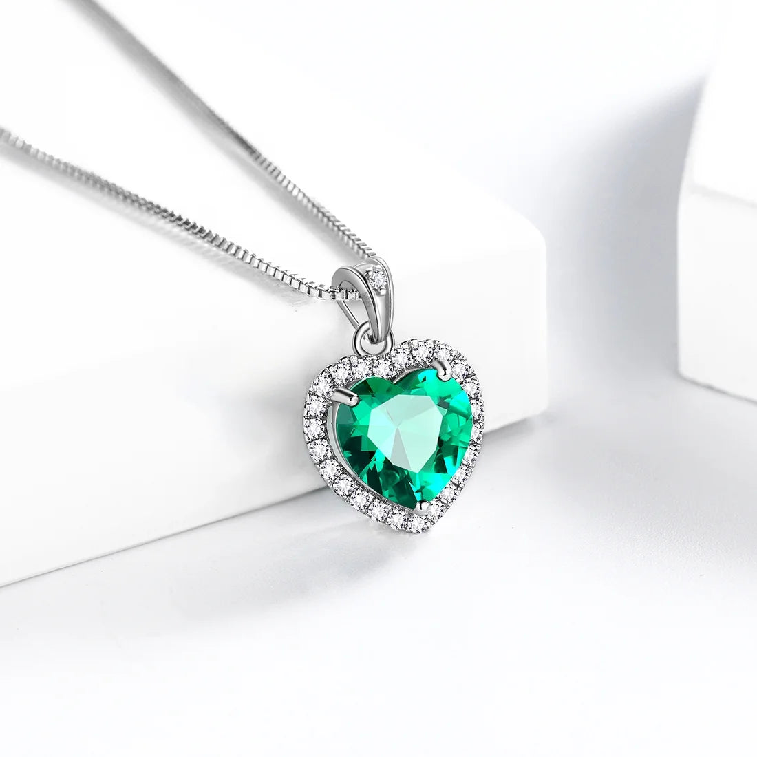 September Birthstone Necklace Women Blue Heart Necklace Sapphire Crystal CZ 925 Sterling Silver Pendant Jewelry Birthday Mother'S Day Gifts Juwaliy